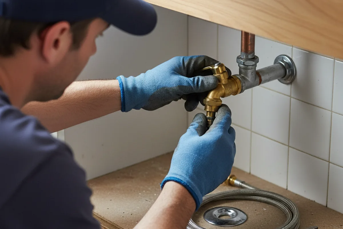 Shutoff valve and fitting work during Emergency Plumbing in Meade